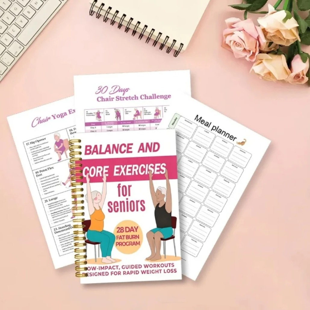 Fitness Journal Planner - 노인을 위한 의자 요가 운동 노트