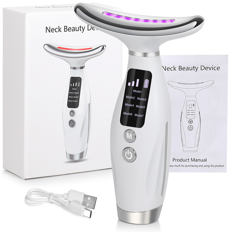Red Light Therapy Device - 7가지 색상의 얼굴 목 마사지기 EMS