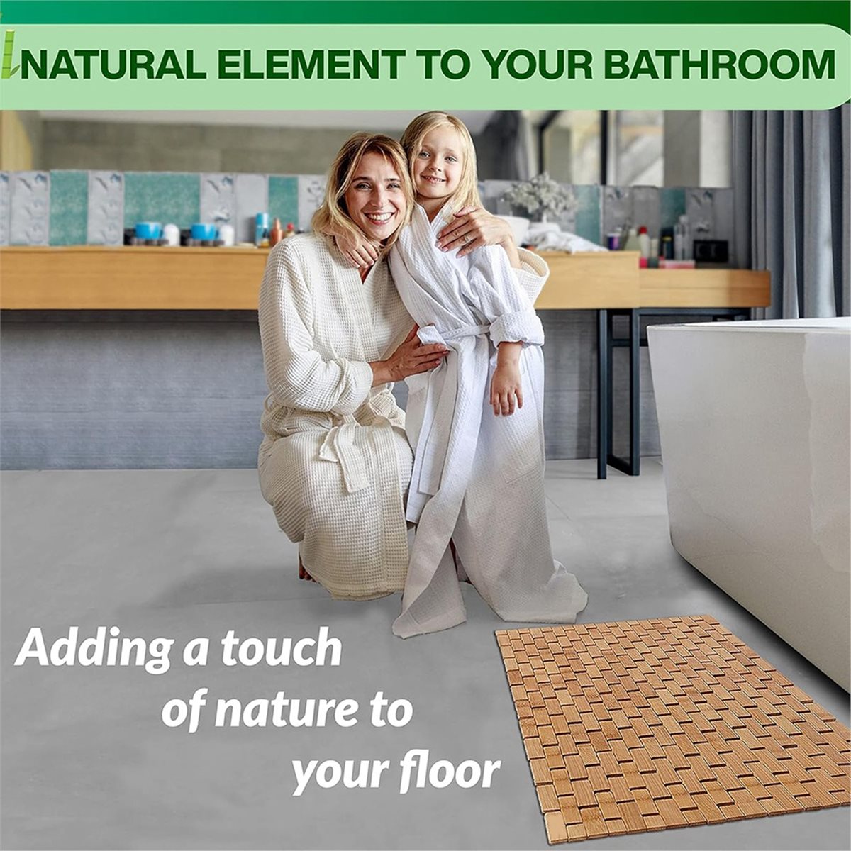 Bamboo Bath Mat - NOCM 대나무 욕실 매트 - 접이식