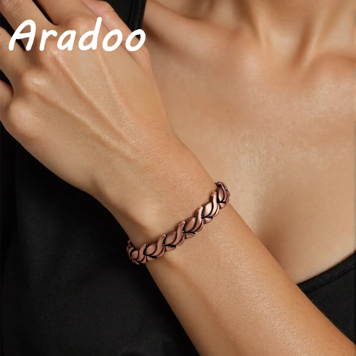 Health Wellness Bracelet - ARADOO 여성용 순수 구리 마그네틱 팔찌