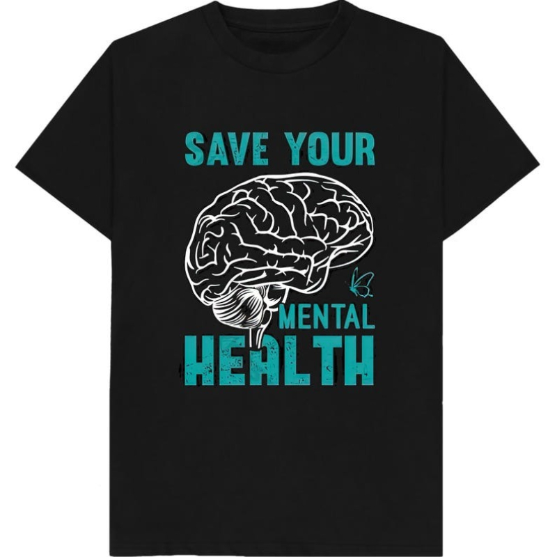 Health Wellness Mental Health - ‌ 면 여름 정신 건강 티셔츠