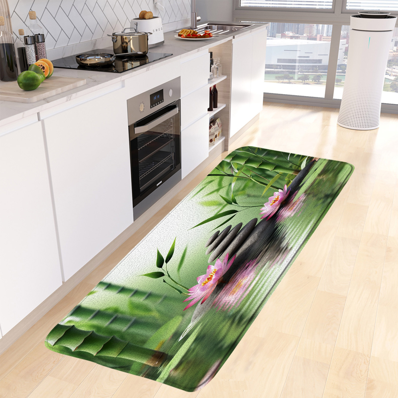 선 그린 대나무 목욕 매트, 핑크 난초, 검은 돌, 백 - Bamboo Bath Mat 리뷰 및 가격