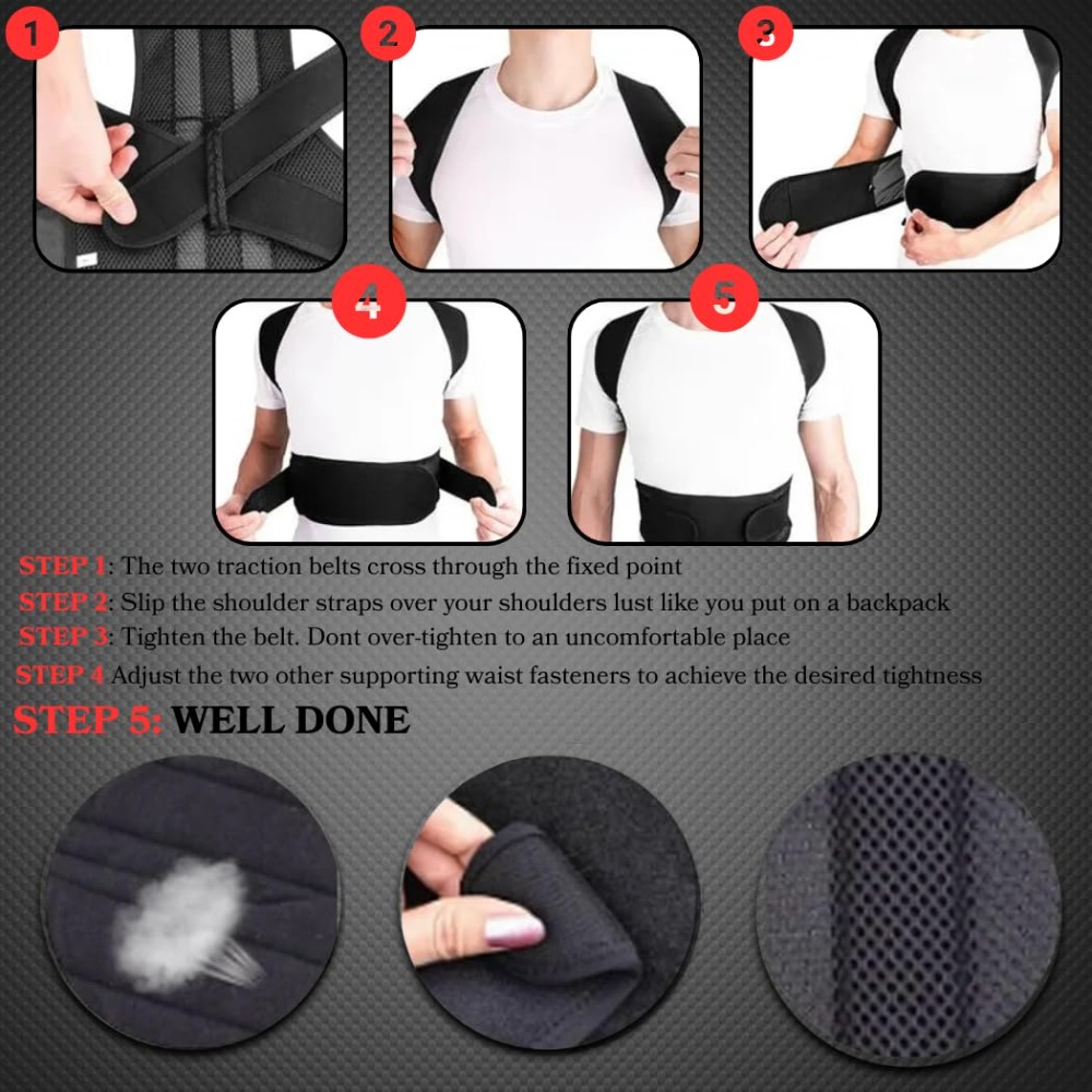 남녀공용 자세 교정기 |   조절 가능한 허리 및 상부 - Posture Corrector Back Brace 리뷰 및 가격