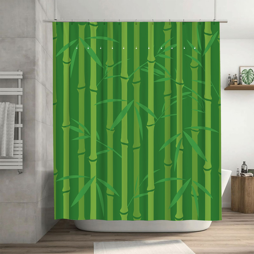 욕실 장식을 위한 줄무늬 패턴의 녹색 대나무 샤워 커튼 - Bamboo Bath Mat 리뷰 및 가격