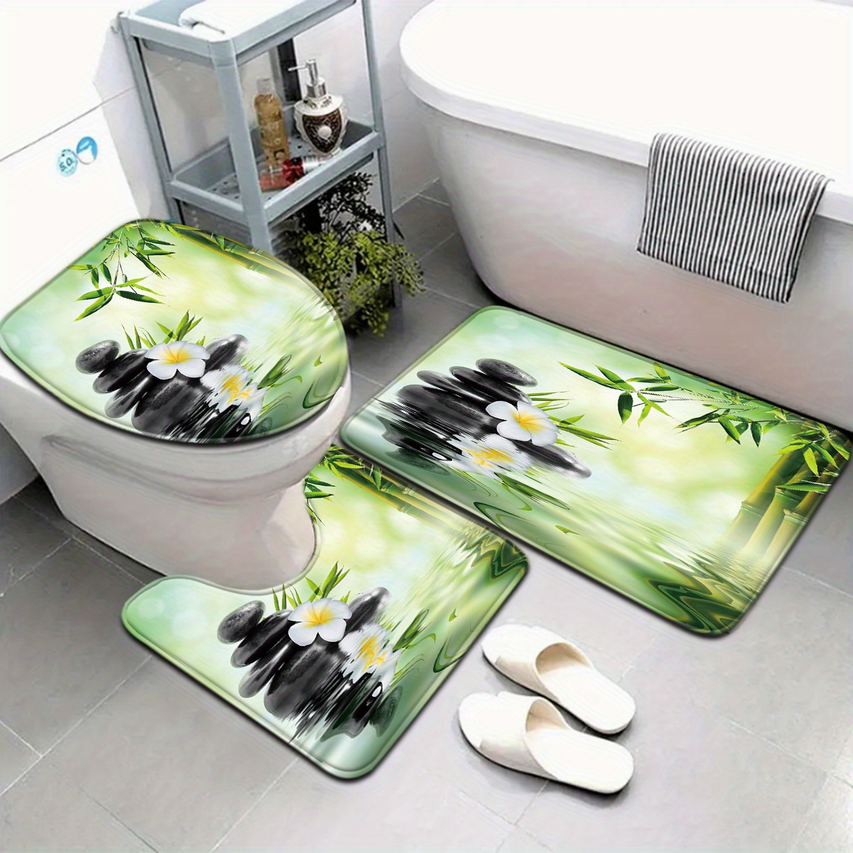 3피스 중국 대나무 물 기능 변기 및 목욕 매트 세트  - Bamboo Bath Mat 리뷰 및 가격