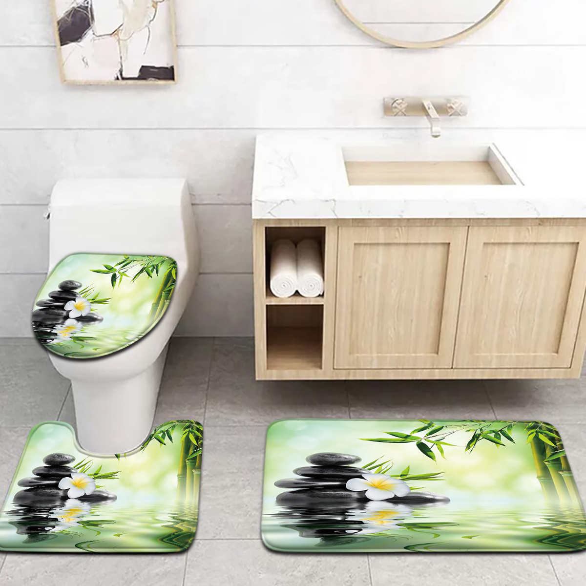 3피스 중국 대나무 물 기능 변기 및 목욕 매트 세트  - Bamboo Bath Mat 리뷰 및 가격