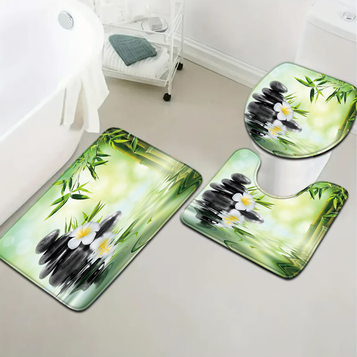 3피스 중국 대나무 물 기능 변기 및 목욕 매트 세트  - Bamboo Bath Mat 리뷰 및 가격