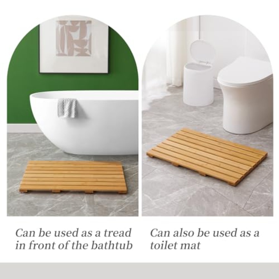 대나무 샤워 매트 (미끄럼 방지 고무 포함), 욕조 매 - Bamboo Bath Mat 리뷰 및 가격