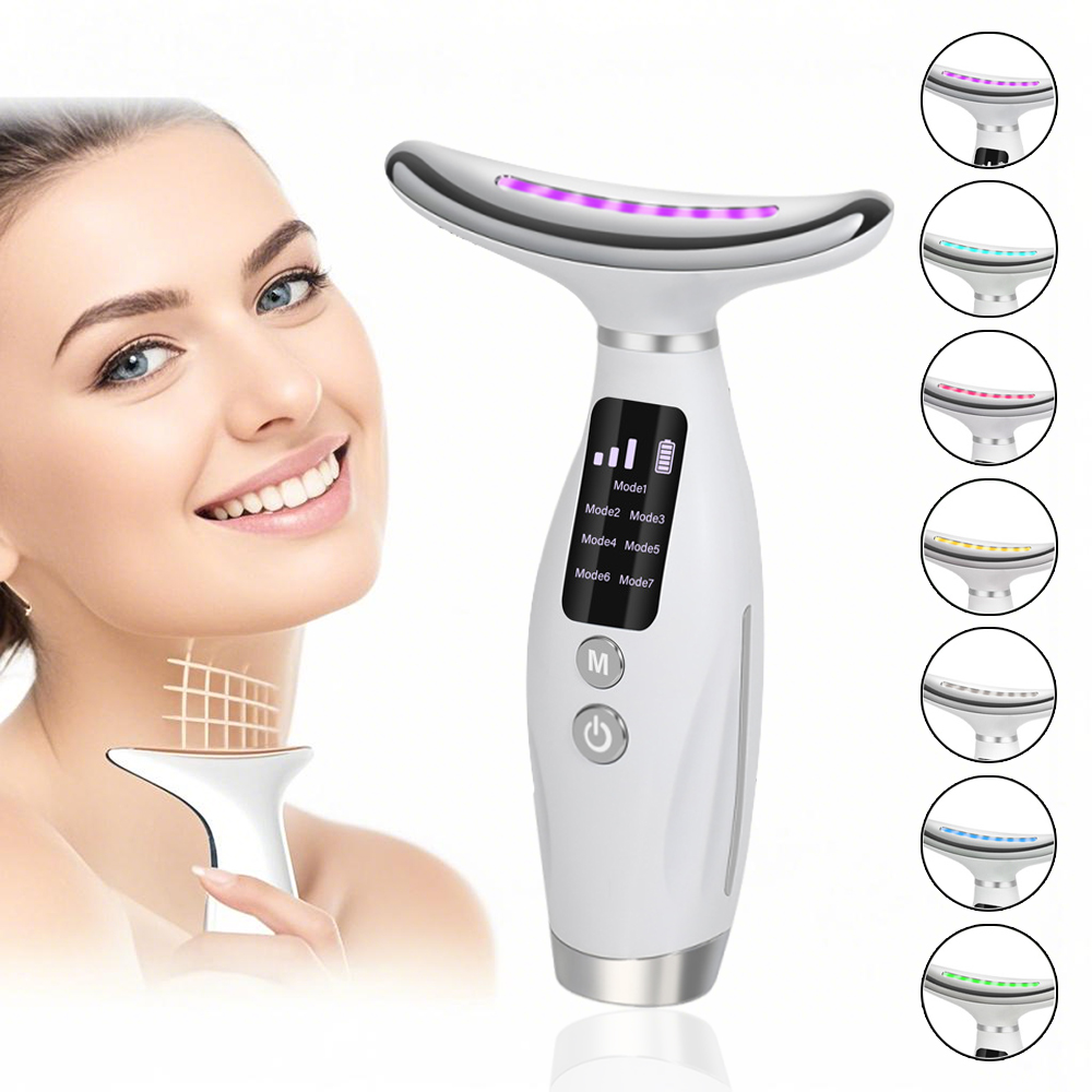7가지 색상의 얼굴 목 마사지기 EMS 미세전류 목 얼 - Red Light Therapy Device 리뷰 및 가격