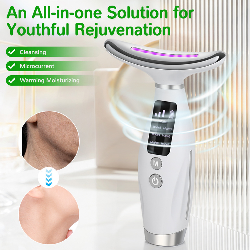 7가지 색상의 얼굴 목 마사지기 EMS 미세전류 목 얼 - Red Light Therapy Device 리뷰 및 가격