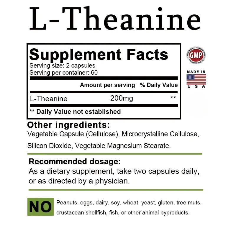 L-테아닌 200mg - 휴식을 취하고, 스트레스를 줄 - Health Wellness Mental Health 리뷰 및 가격